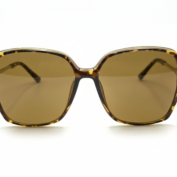 NEW Diamond Block Oversized Glam Designer Style Sunglasses - Tortoise and Gold - Picture 2 of 4